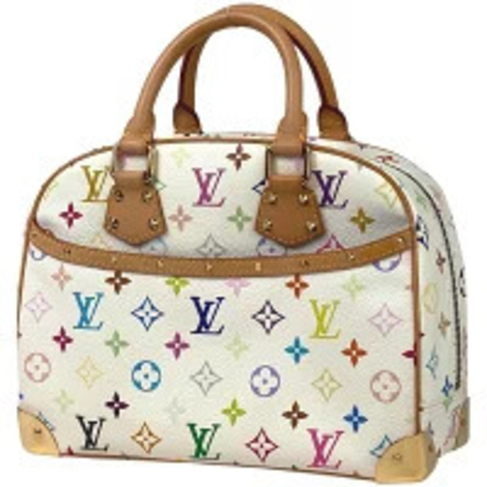 Louis Vuitton Trouville Handbag Monogram Multicolor Blanc White